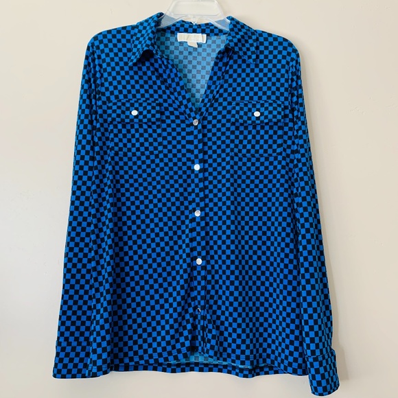 MICHAEL Michael Kors Tops - Michael Kors Snap Button Long Sleeve Blouse Size L